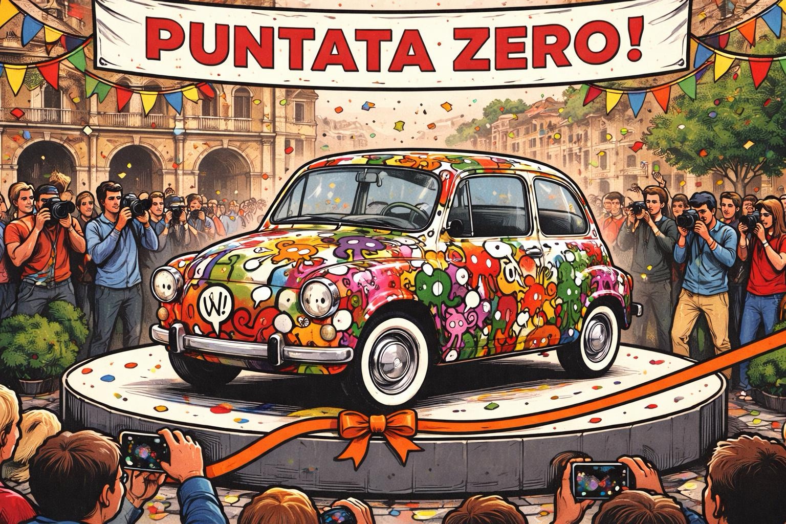 La Puntata Zero: la 600 dipinta si svela nella piazza